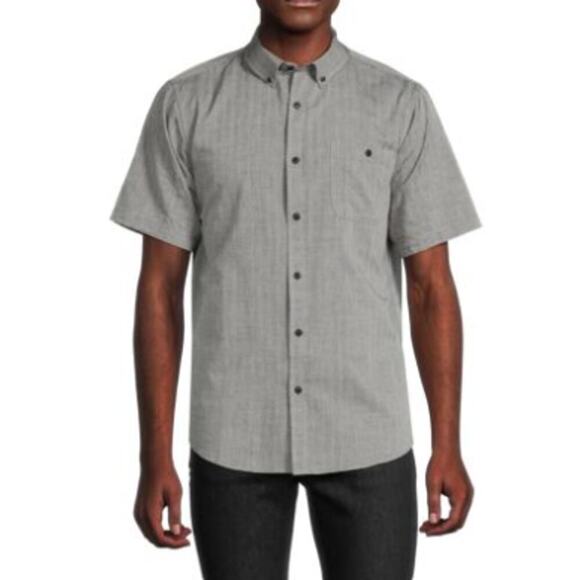 Ezekiel Montana Woven Button Down Shirt Mens Large Short Sleeve Cotton - Picture 1 of 9